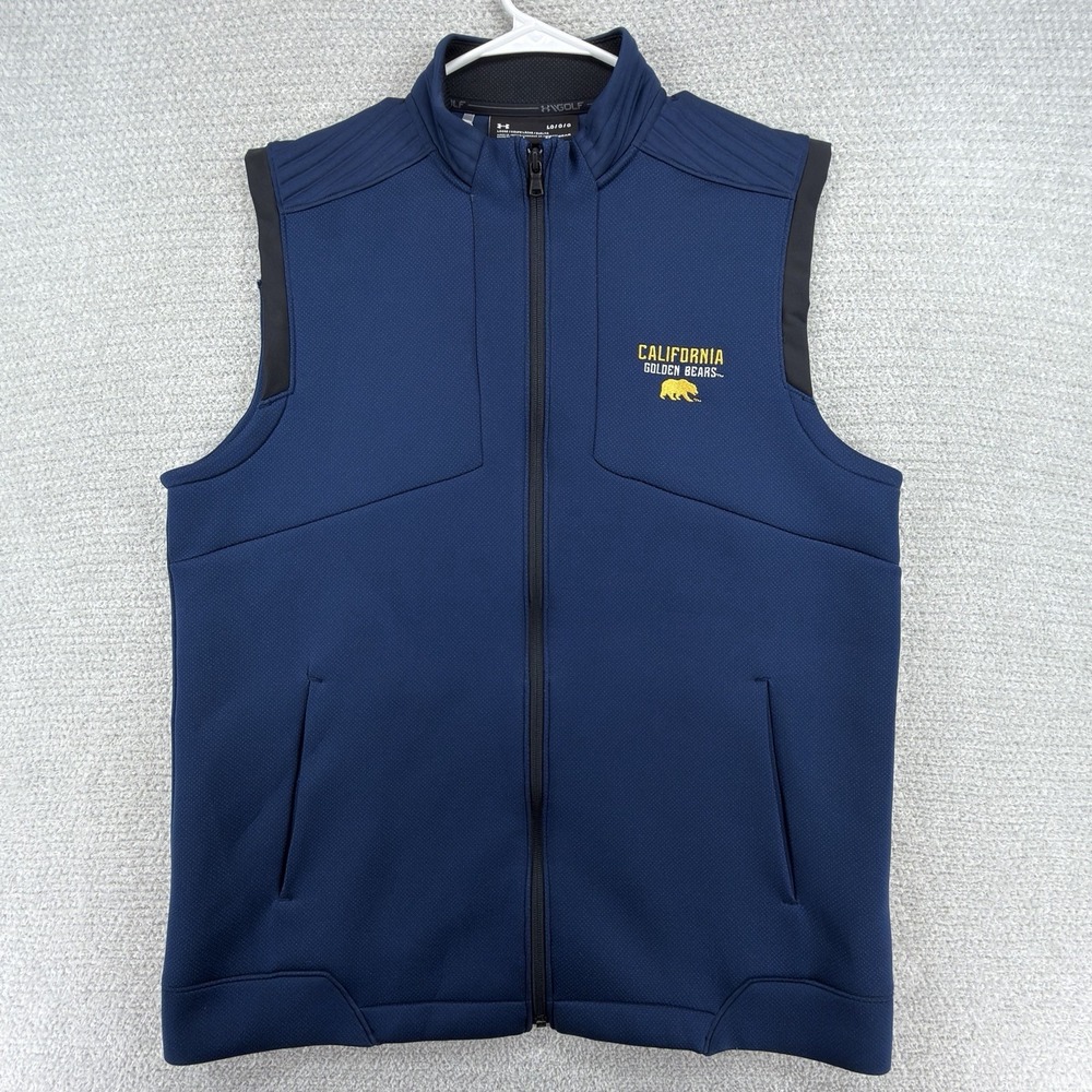 Under Armour Golf Cal California Golden Bears Vest Mens Large Blue NCAA Full Zip
